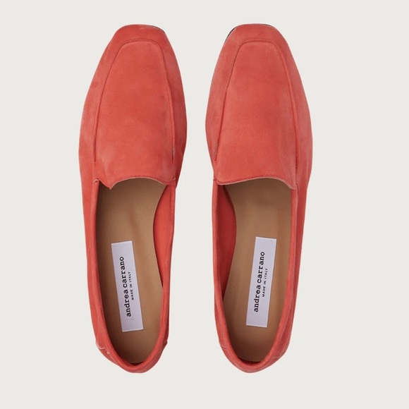 Andrea Carrano Mare Loafers Orange NWOT size 11 / 42 Made in Italy quiet luxury - Picture 1 of 11